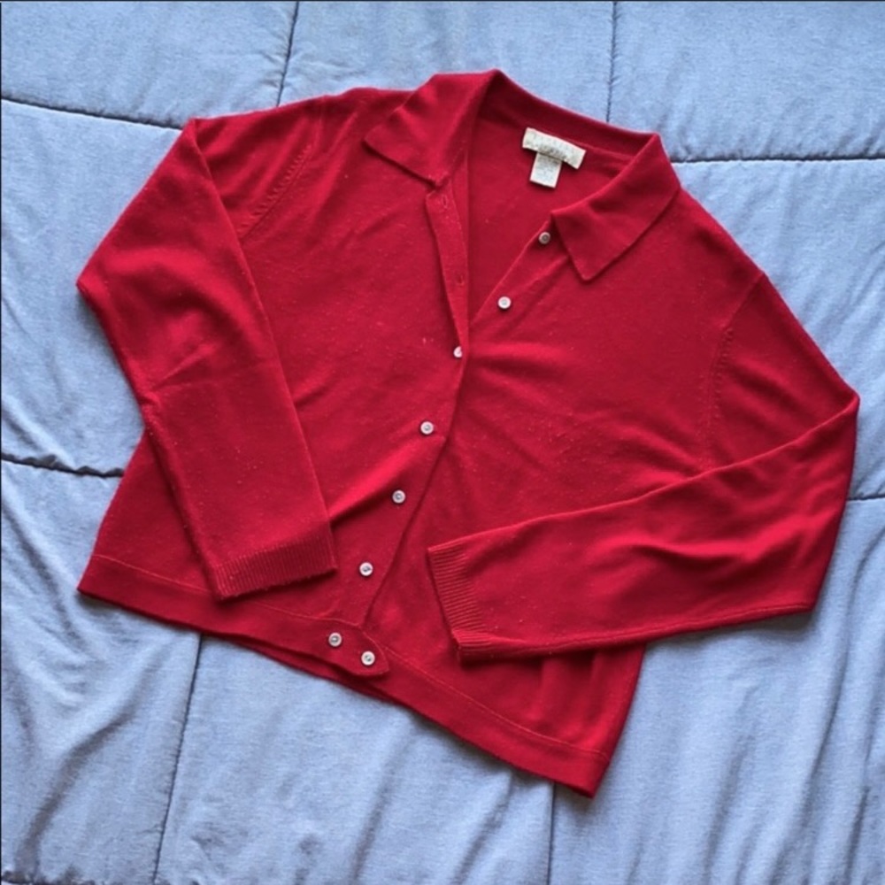 SOLD Knit Polo Style Collared Button Down Sweater